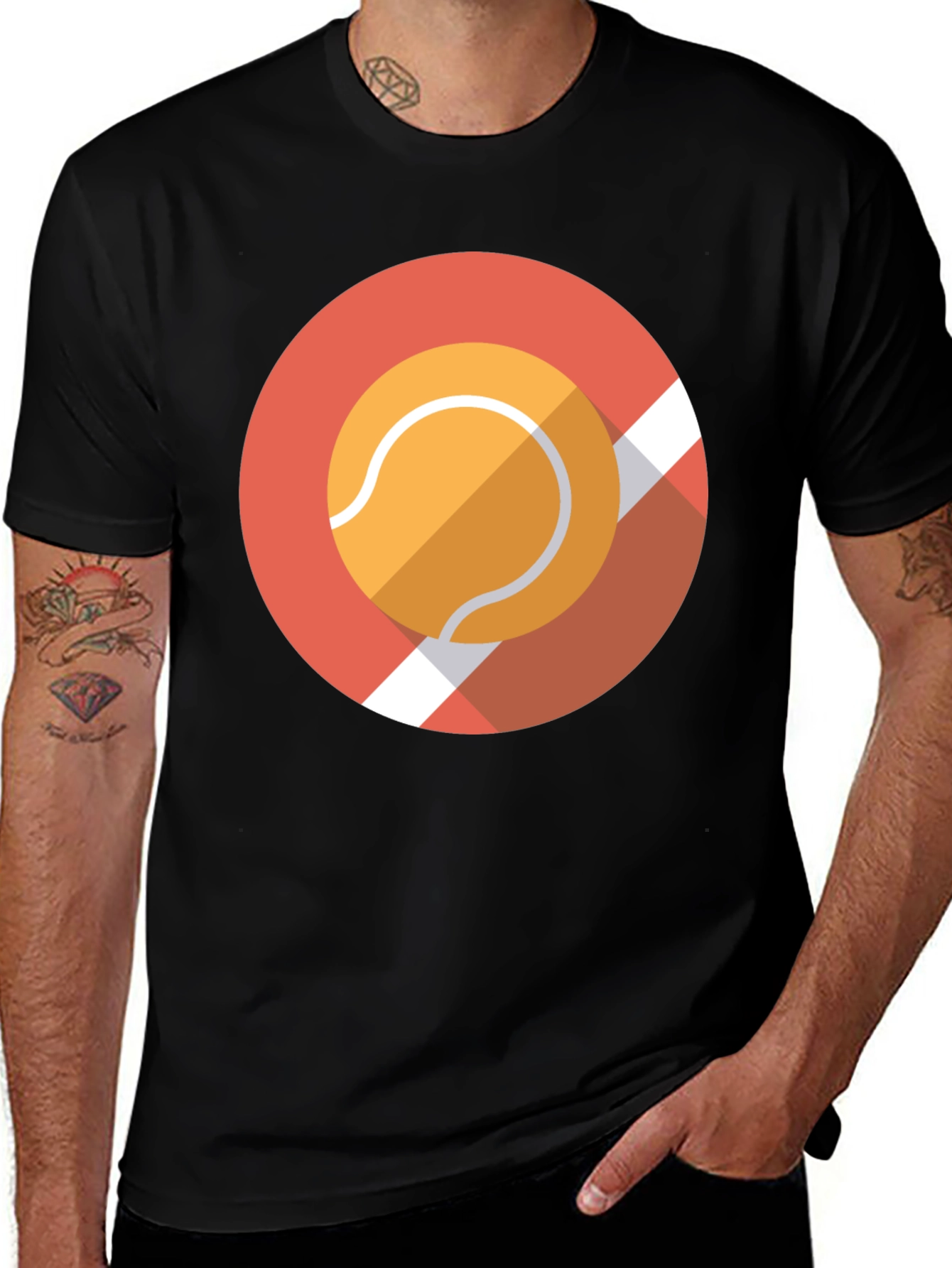 Tennis Ban Graphic Tee - Cool Casual Black T-Shirt