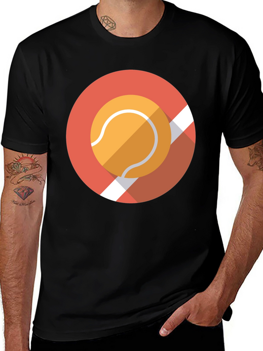 Tennis Ban Graphic Tee - Cool Casual Black T-Shirt