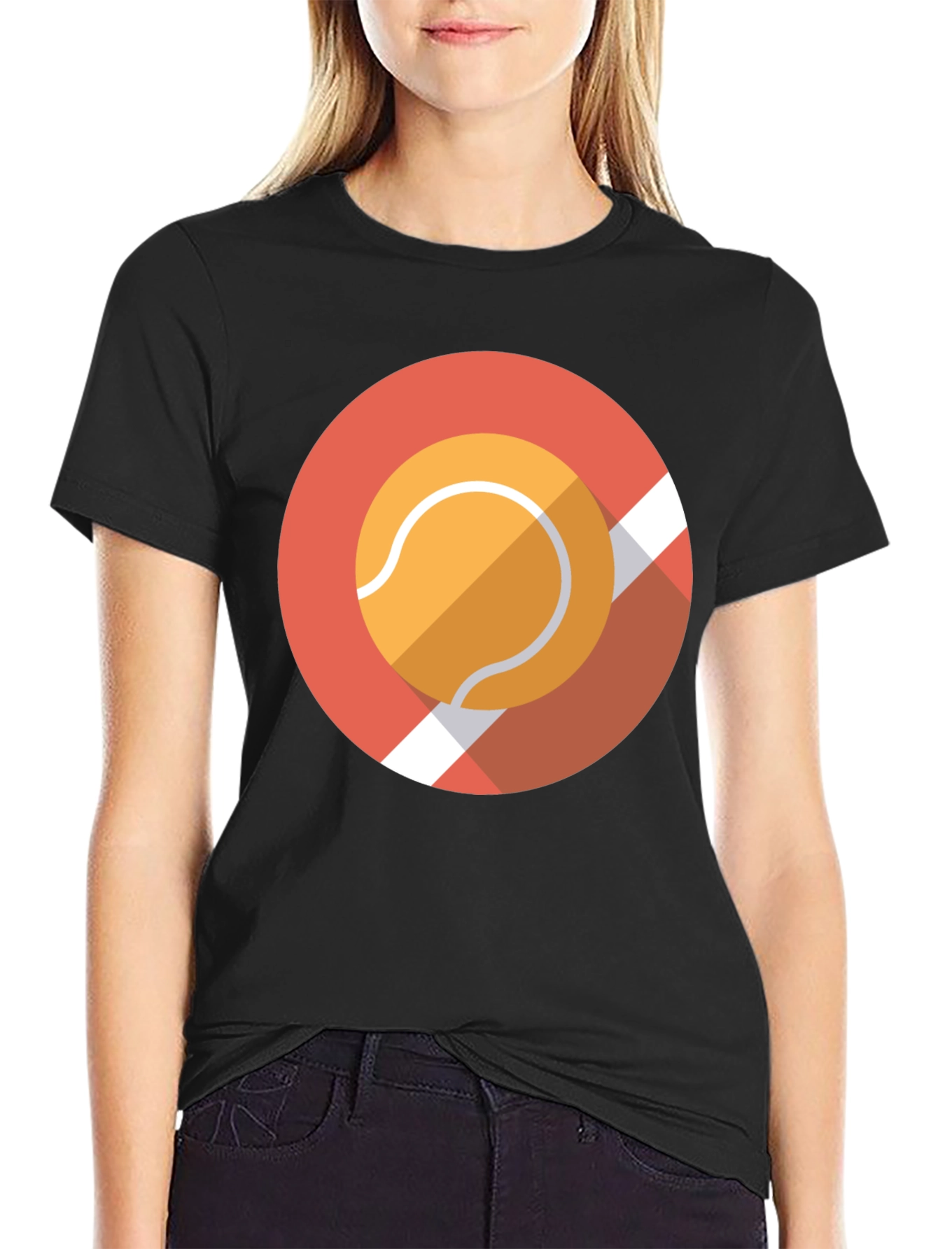 Tennis Ban Graphic Tee - Cool Casual Black T-Shirt