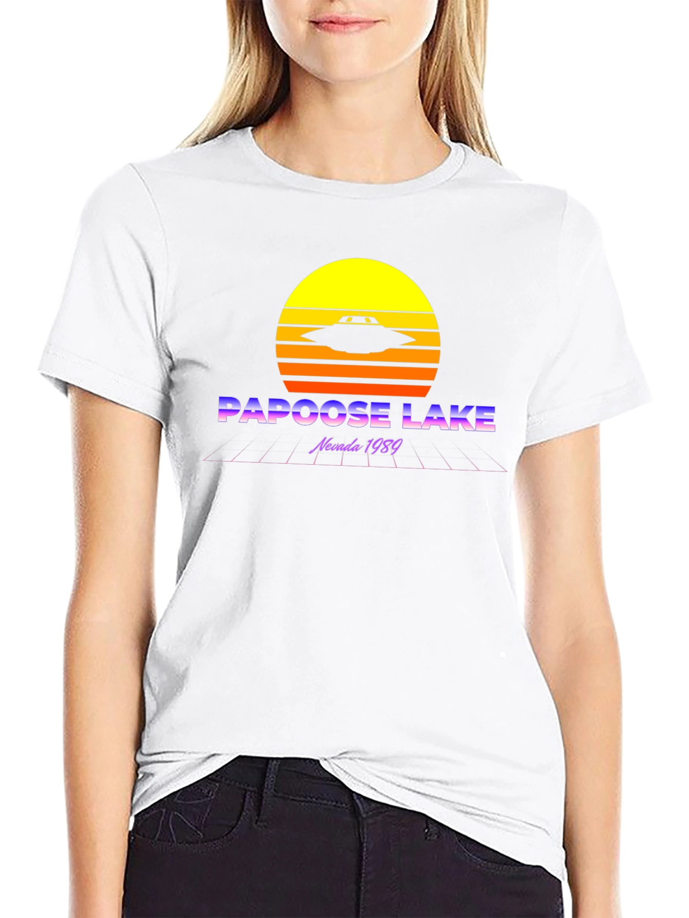 Papoose Lake 1989 Retro UFO Graphic T-Shirt