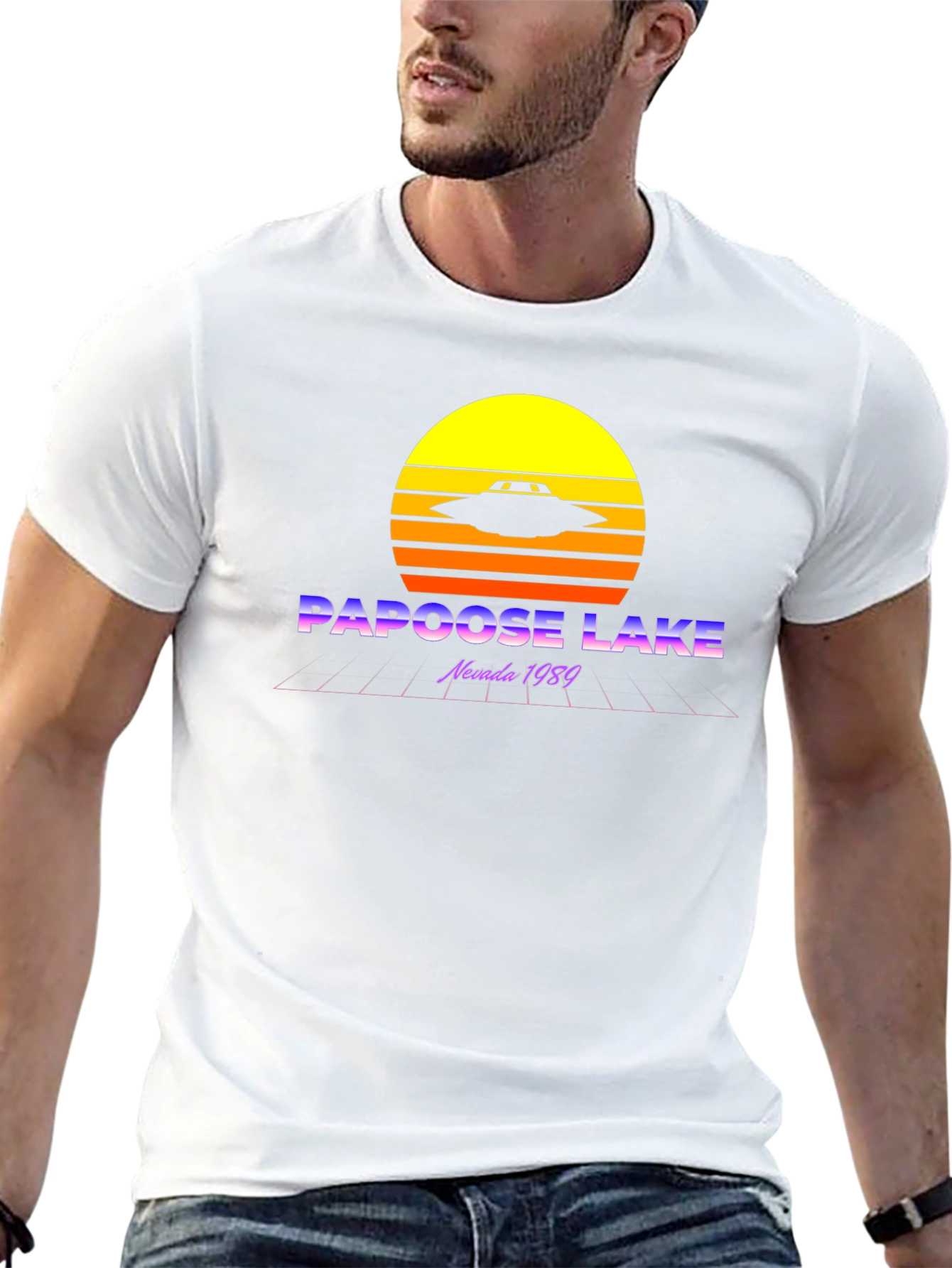 Papoose Lake 1989 Retro UFO Graphic T-Shirt