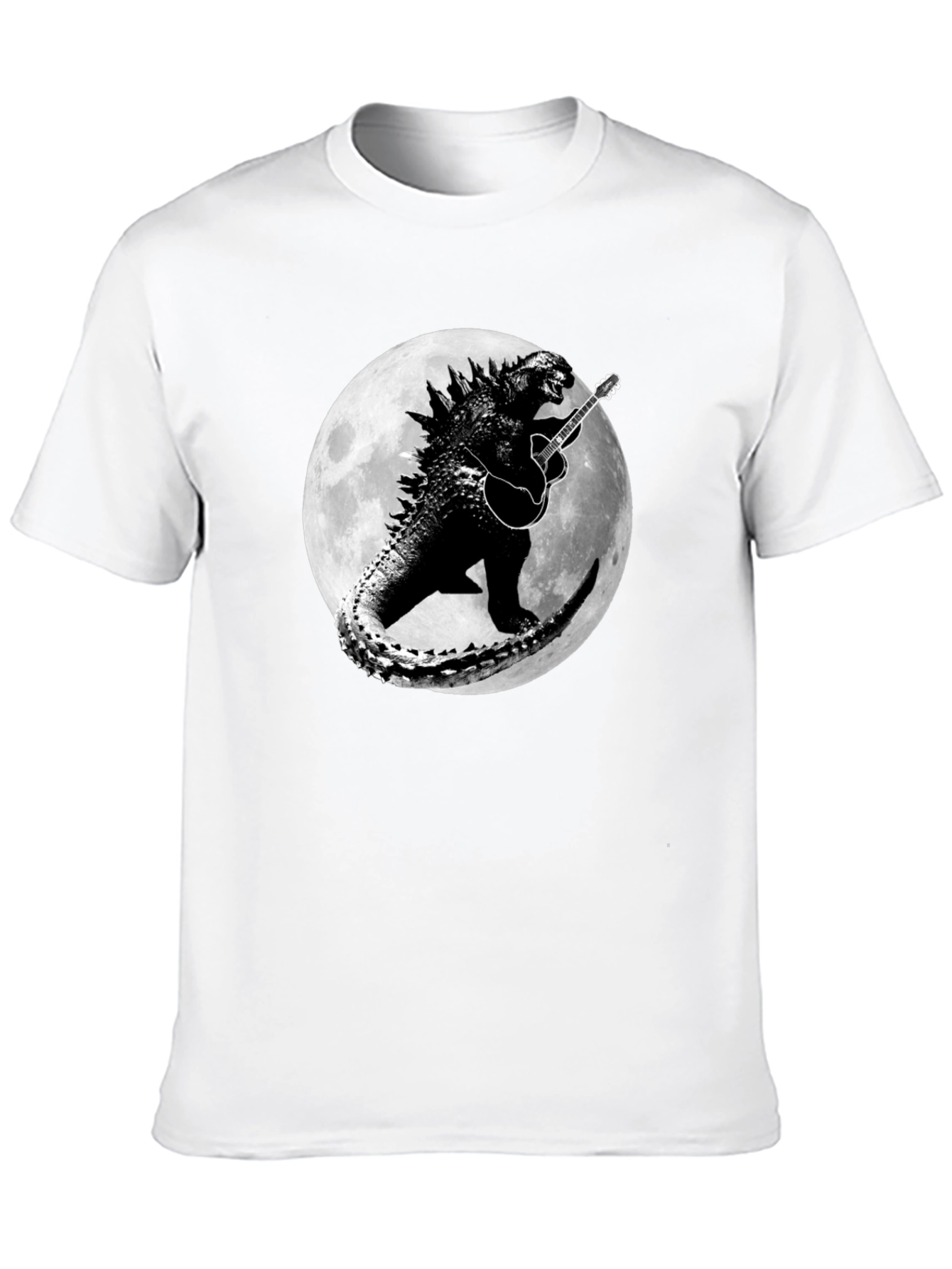 Godzilla Guitar Moon Black T-Shirt