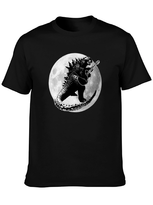 Godzilla Guitar Moon Black T-Shirt