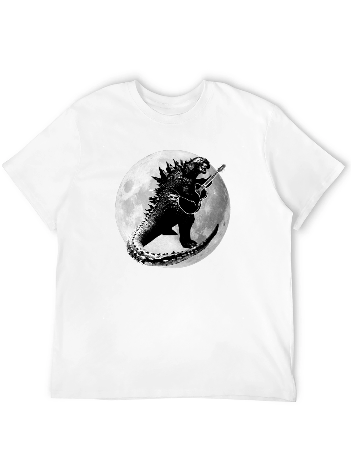 Godzilla Guitar Moon Black T-Shirt