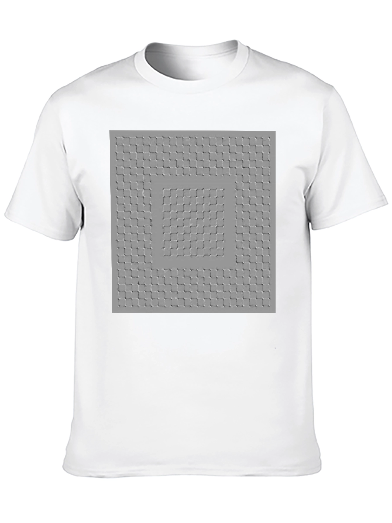 Optical Illusion Square Pattern Tee - Trendy Black Shirt
