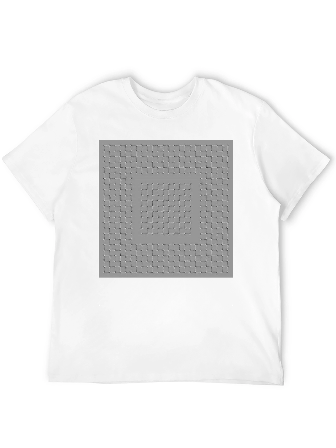 Optical Illusion Square Pattern Tee - Trendy Black Shirt
