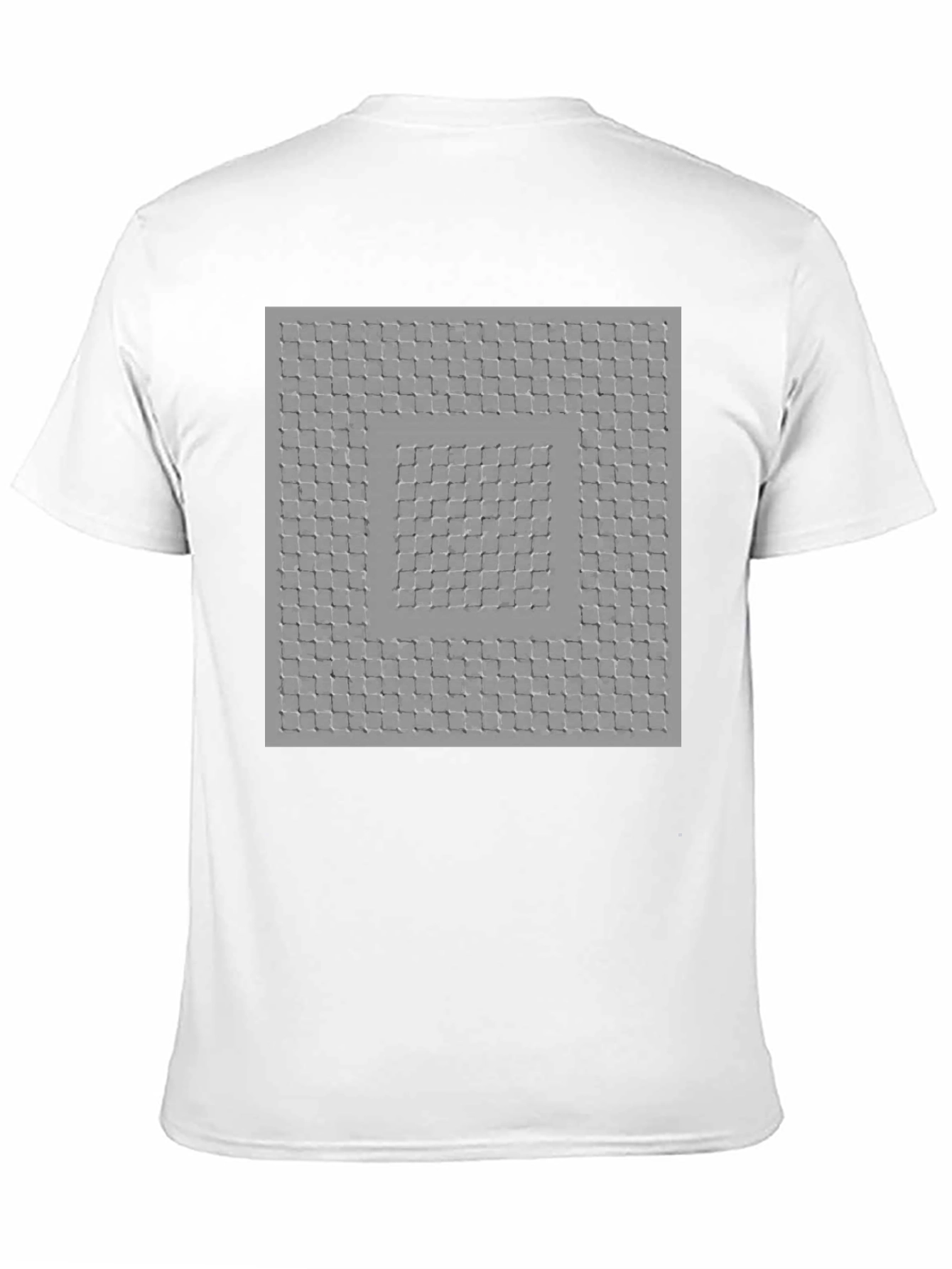 Optical Illusion Square Pattern Tee - Trendy Black Shirt