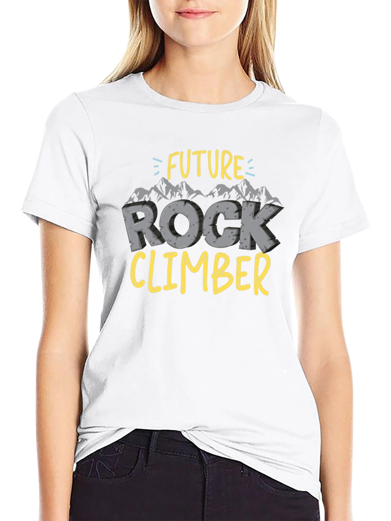 Future Rock Climber T-Shirt Black Cotton Tee