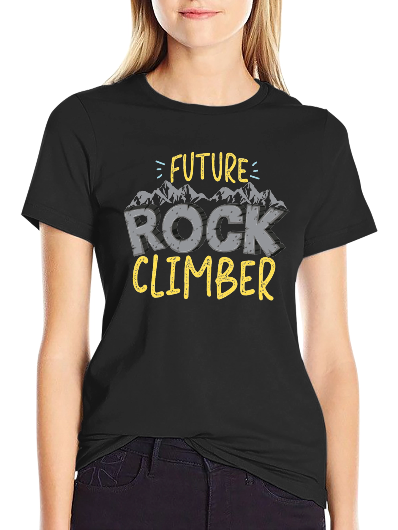 Future Rock Climber T-Shirt Black Cotton Tee