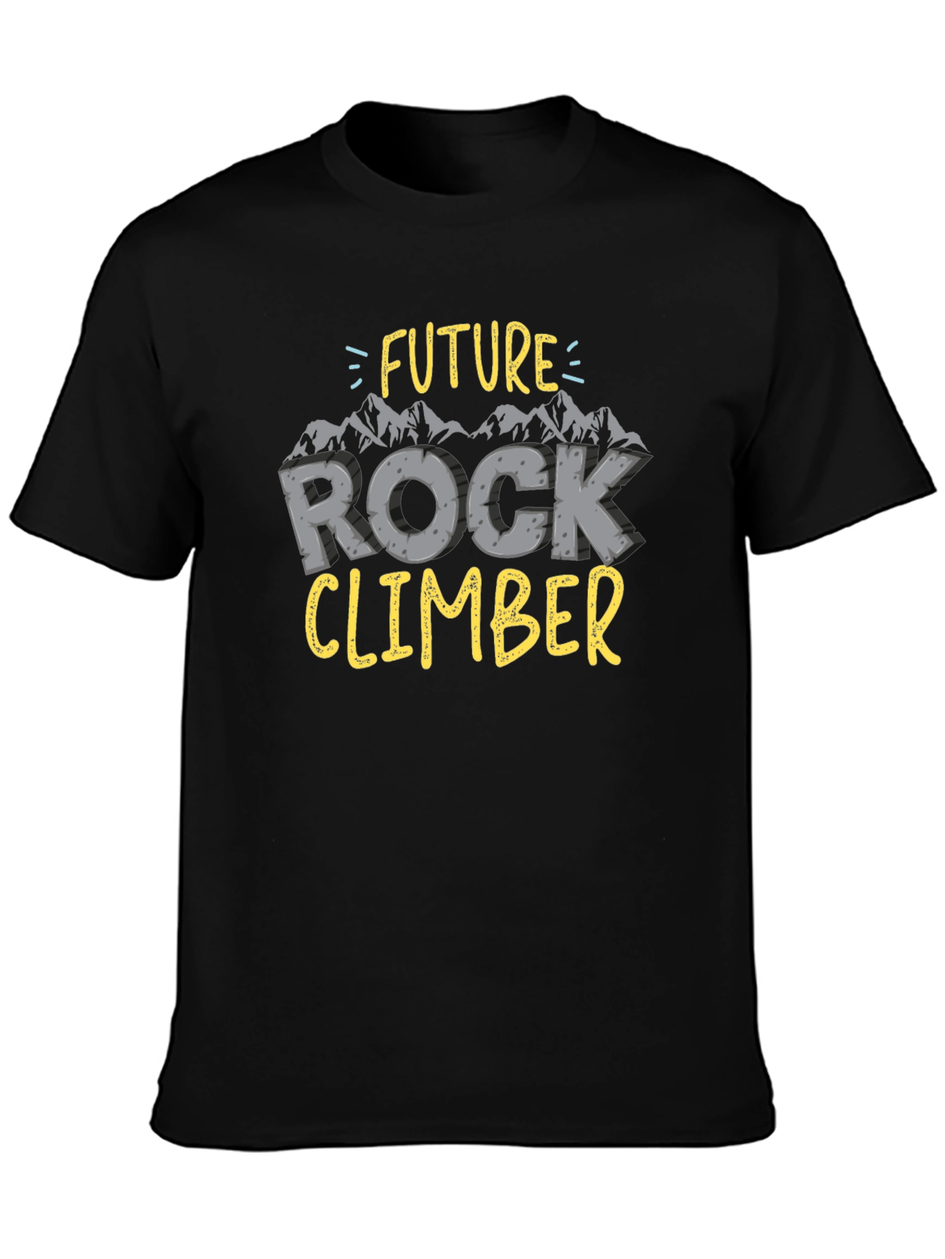 Future Rock Climber T-Shirt Black Cotton Tee