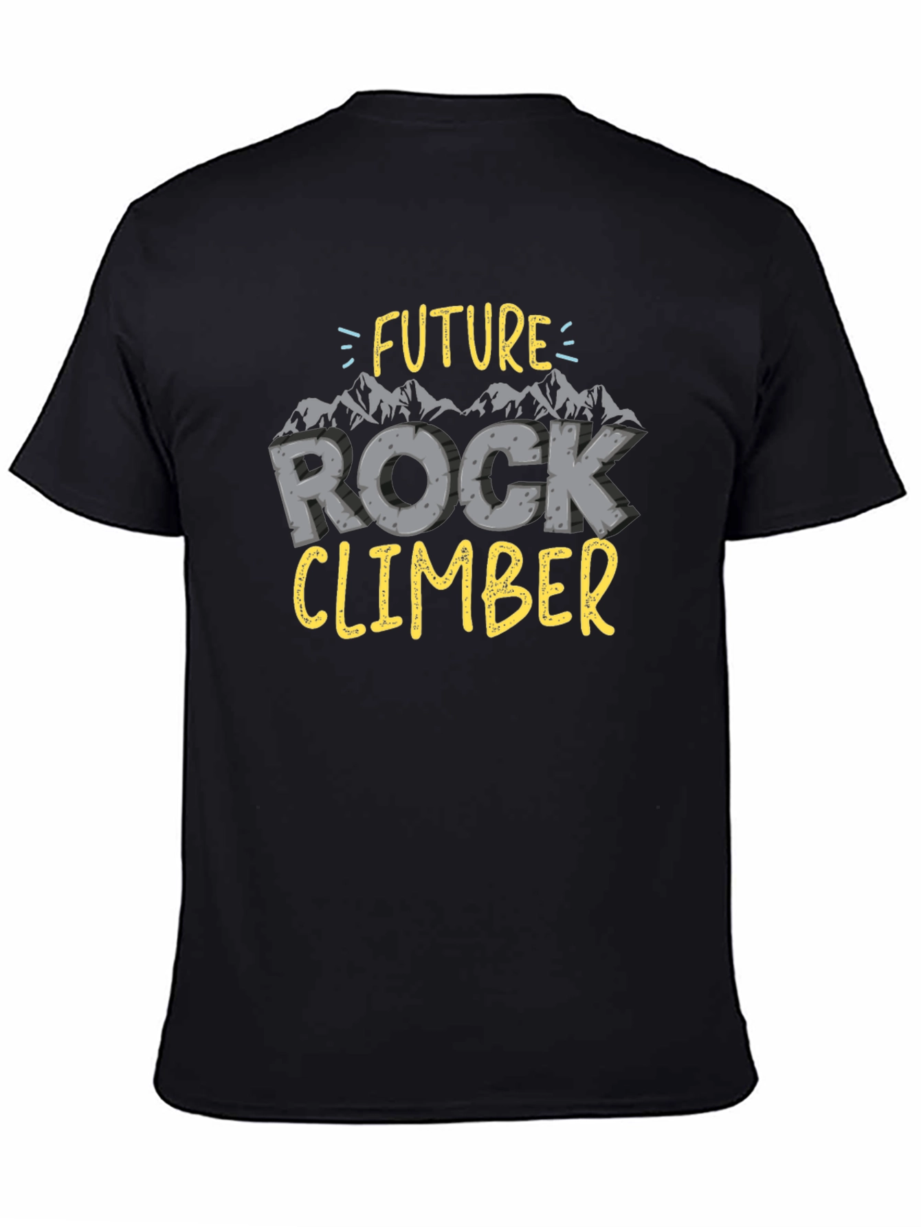 Future Rock Climber T-Shirt Black Cotton Tee