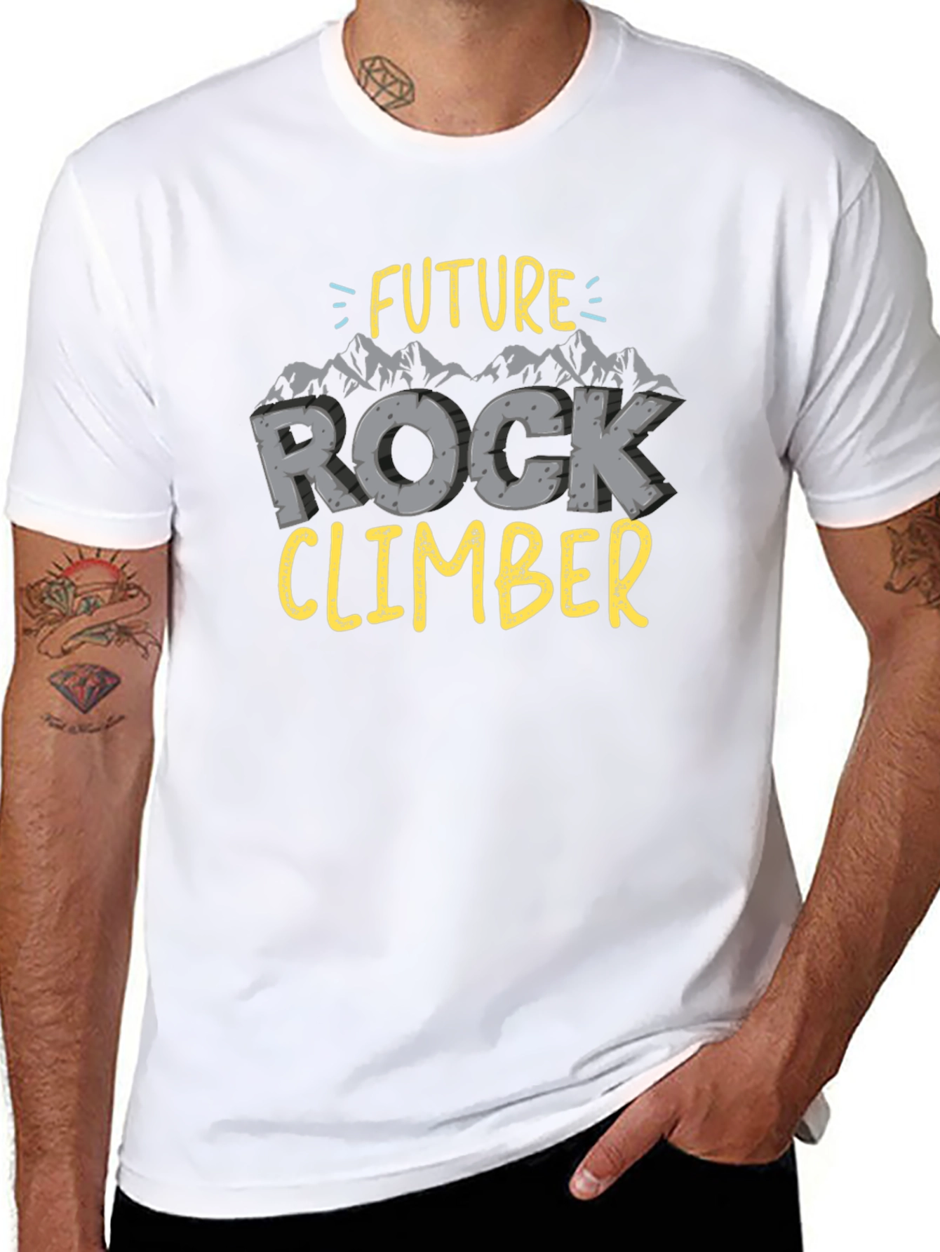 Future Rock Climber T-Shirt Black Cotton Tee