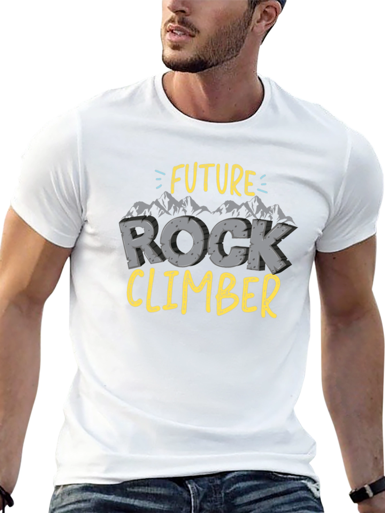 Future Rock Climber T-Shirt Black Cotton Tee