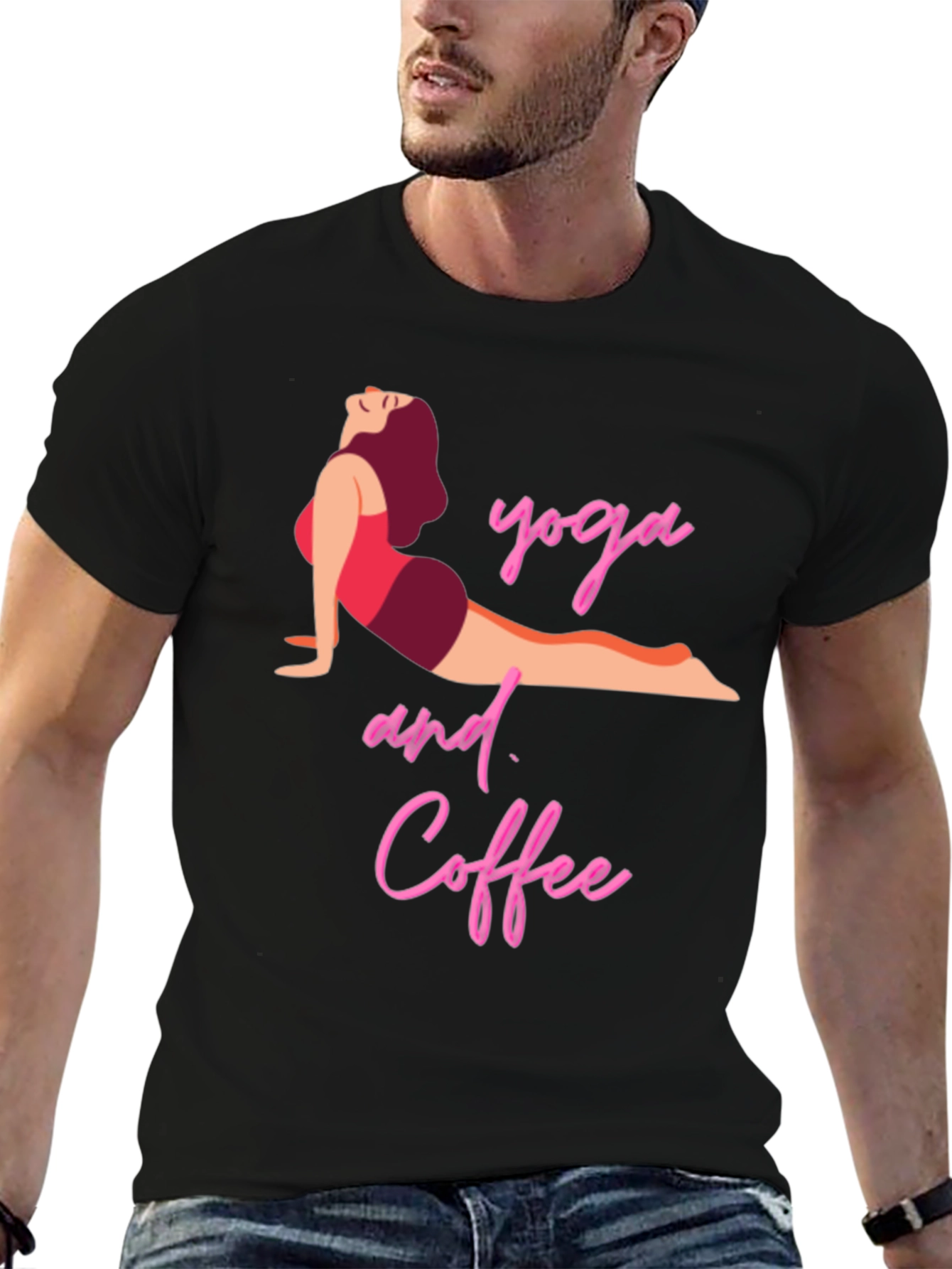 Yoga and Coffee T-Shirt - Black
