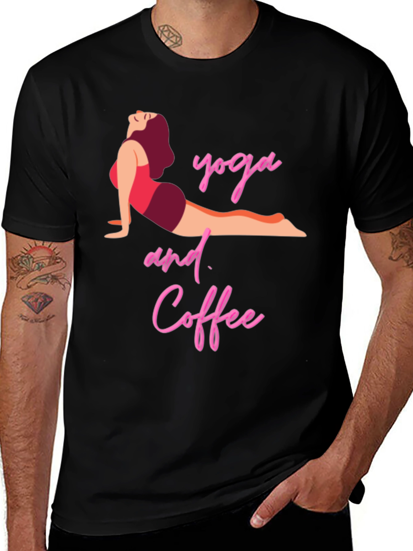 Yoga and Coffee T-Shirt - Black