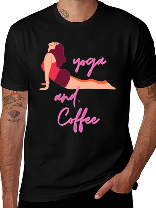 Yoga and Coffee T-Shirt - Black