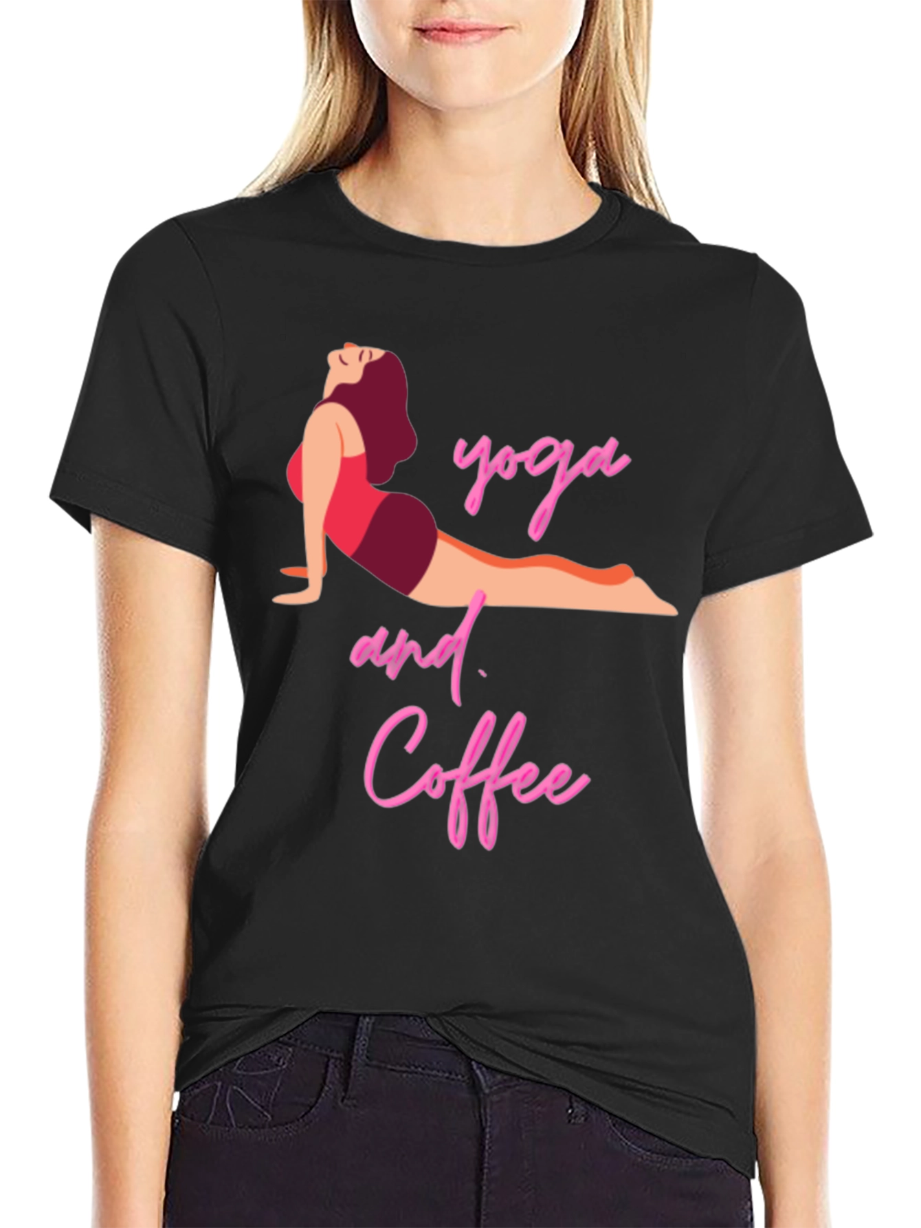 Yoga and Coffee T-Shirt - Black