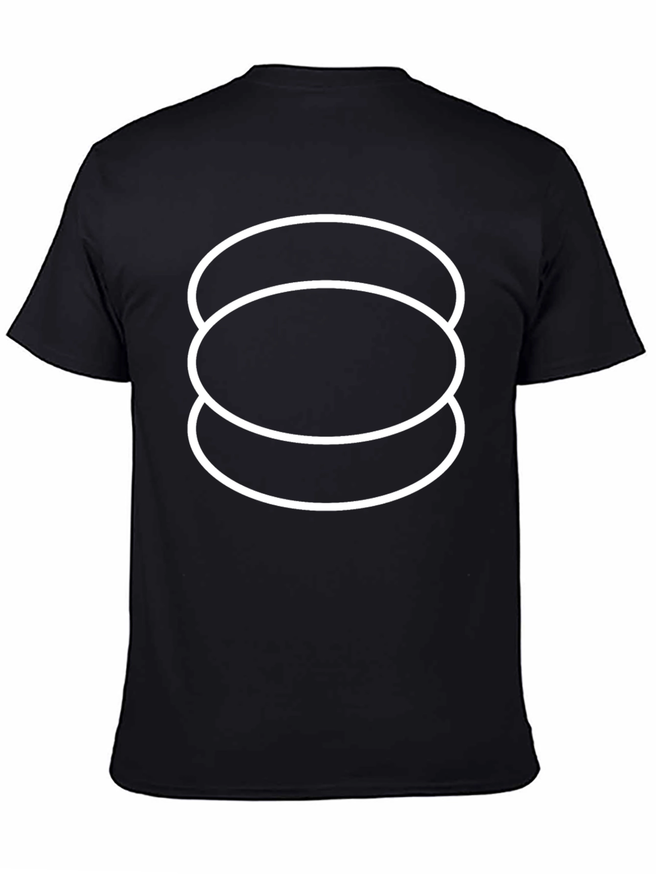 Abstract Circles Graphic Print Black T-Shirt