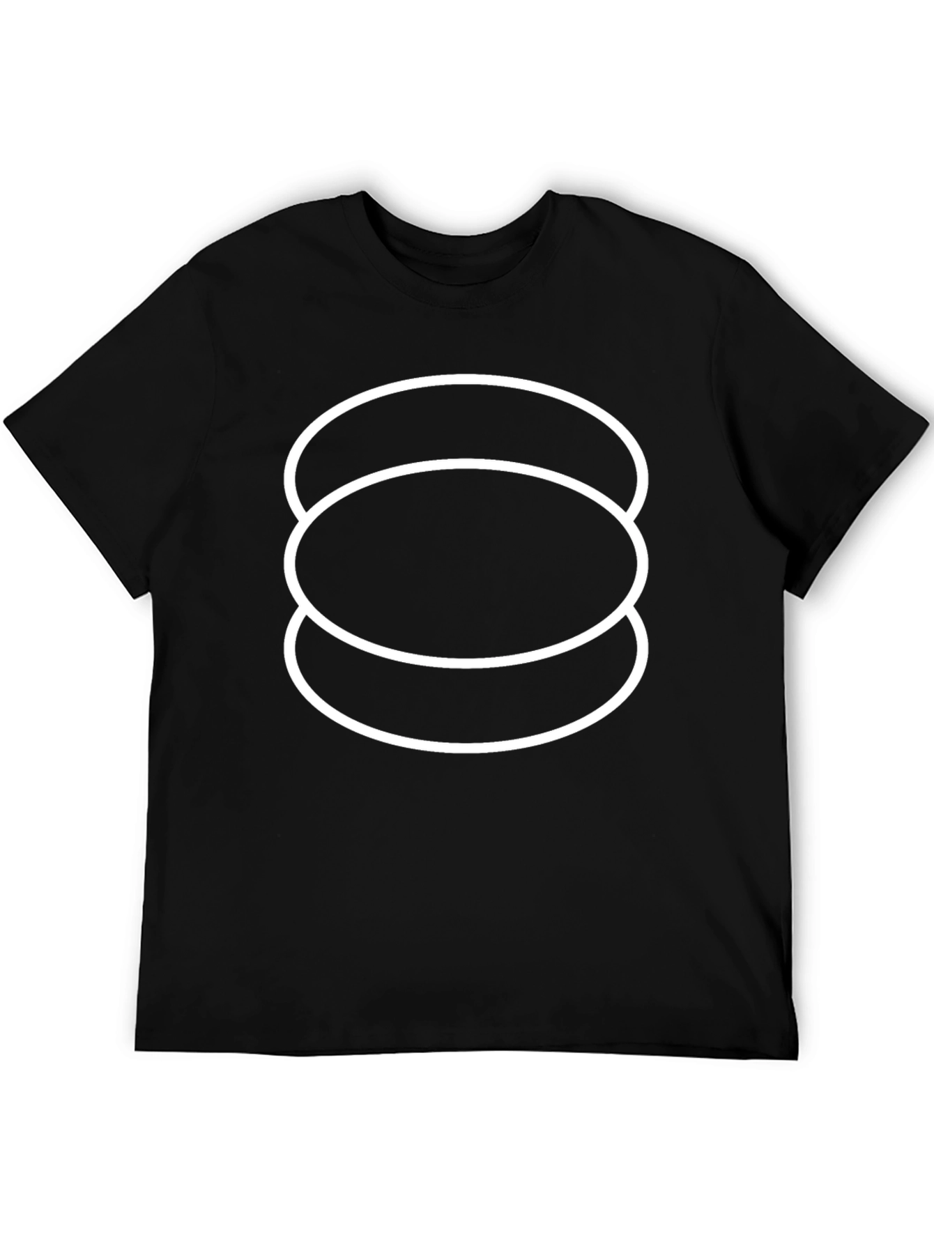 Abstract Circles Graphic Print Black T-Shirt