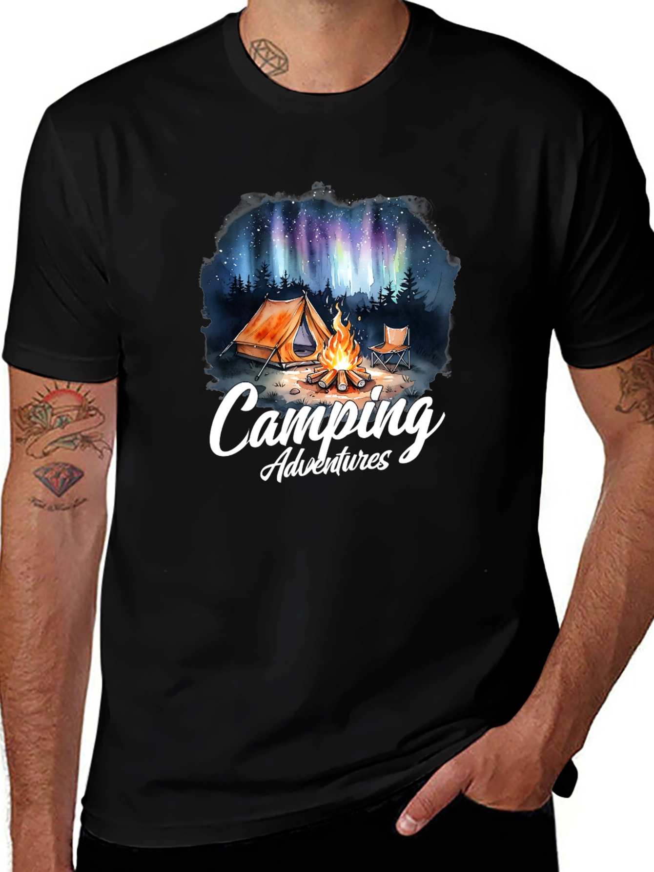 Camping Adventures Graphic Tee - Outdoor Nature Design
