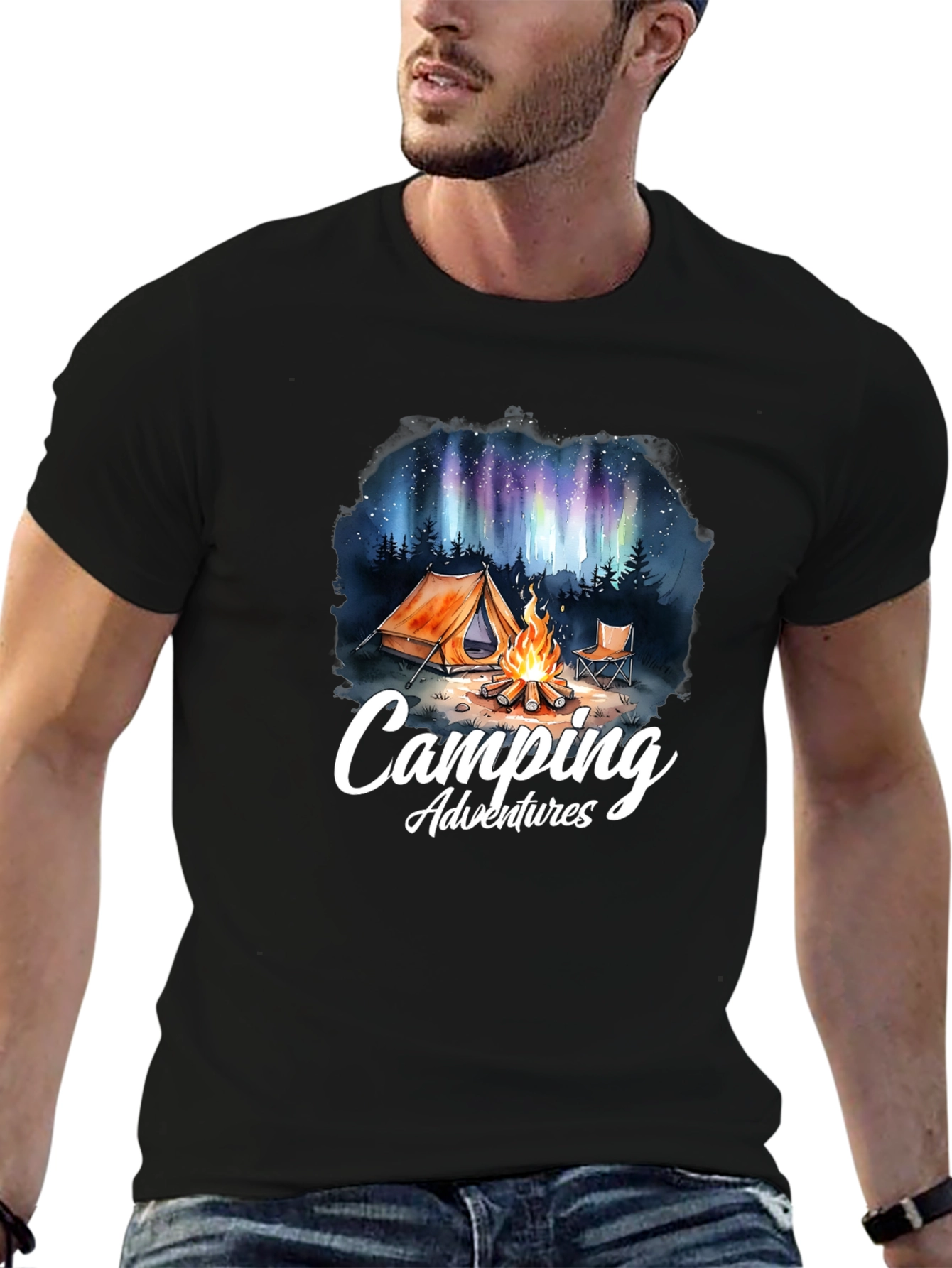 Camping Adventures Graphic Tee - Outdoor Nature Design