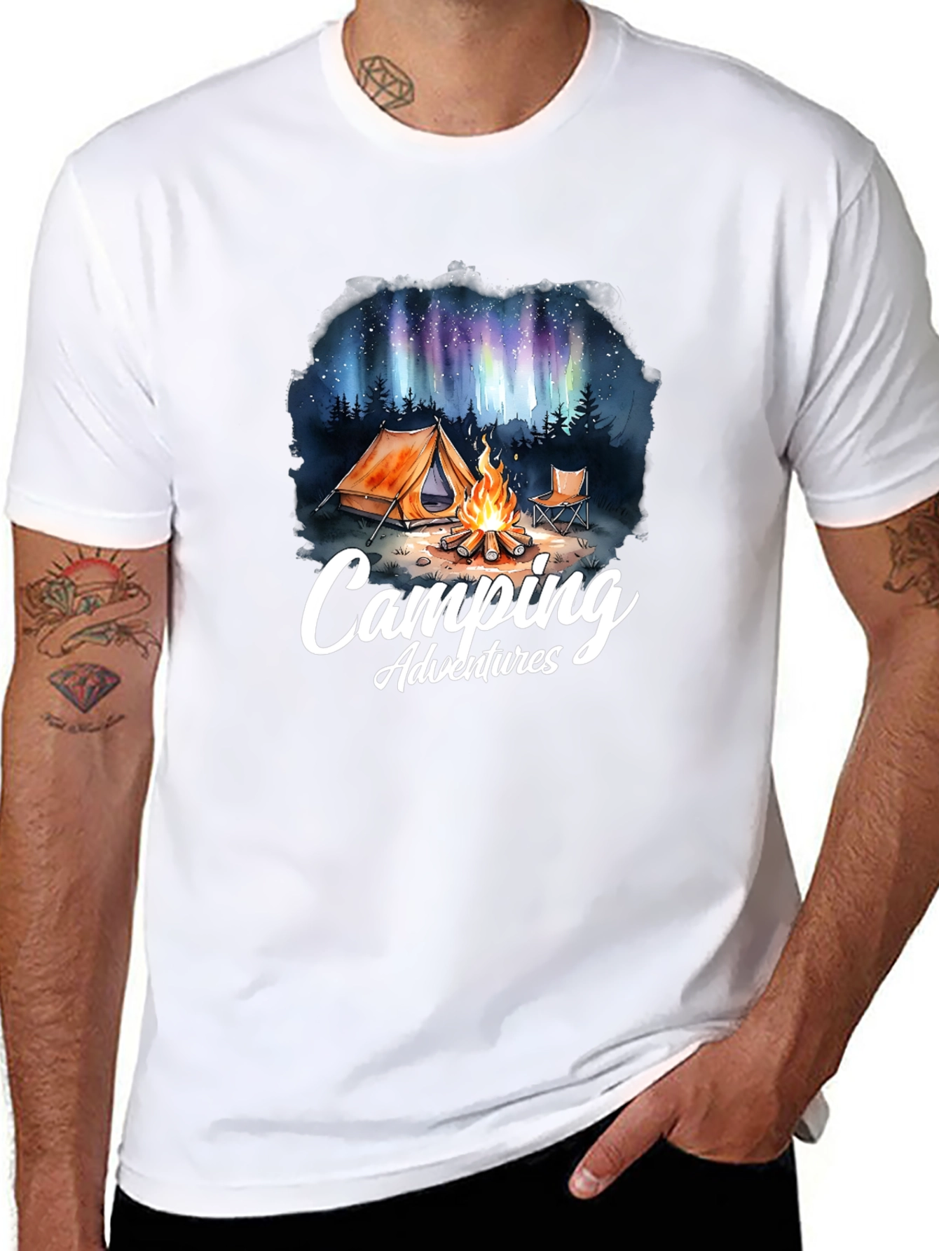 Camping Adventures Graphic Tee - Outdoor Nature Design