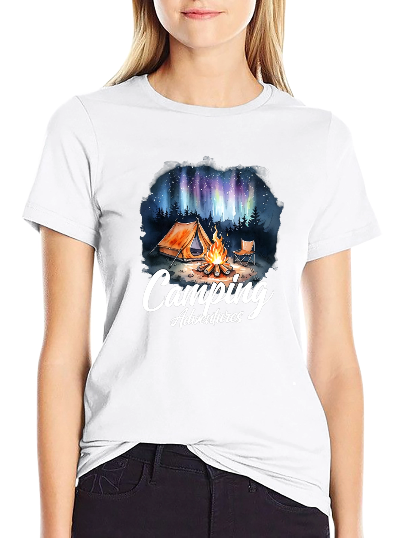 Camping Adventures Graphic Tee - Outdoor Nature Design