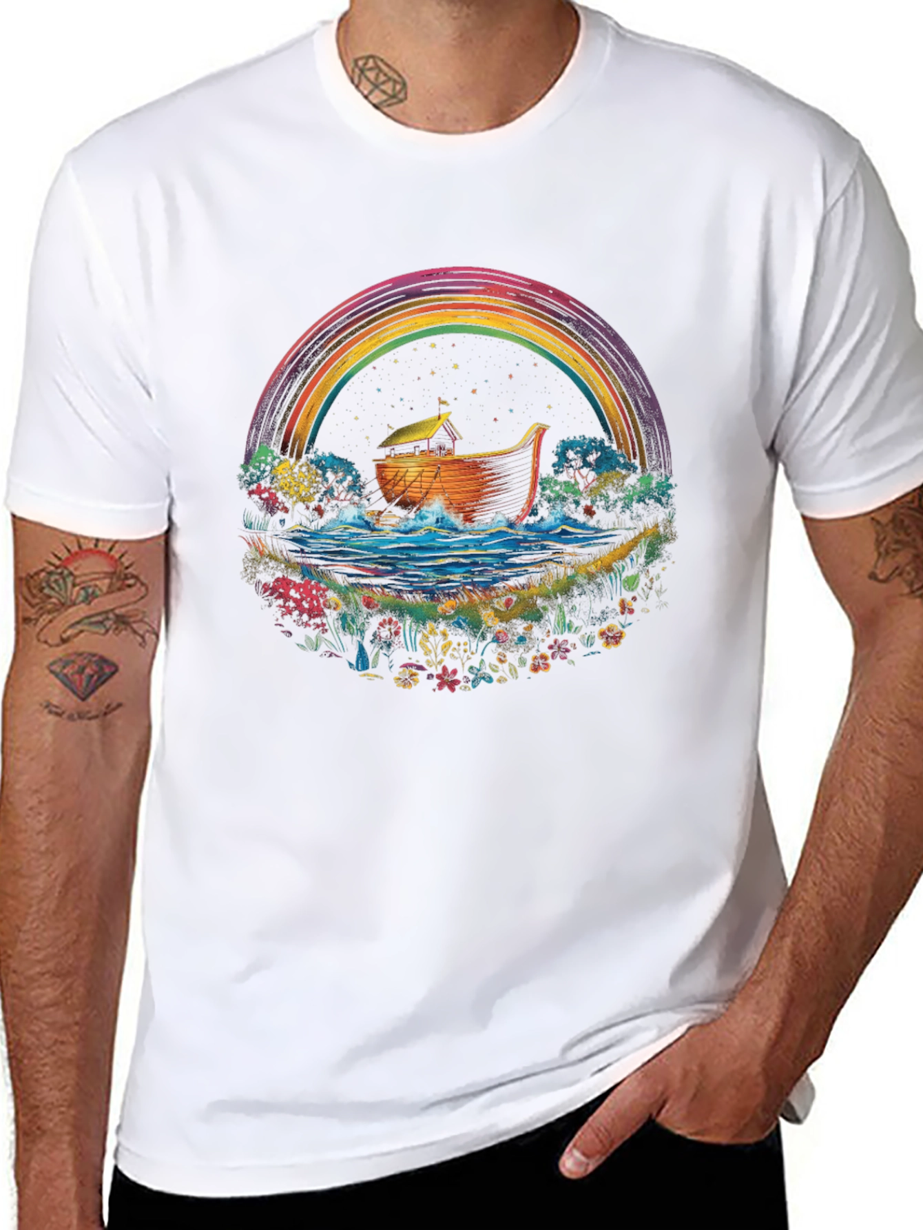 Noahs Ark Rainbow T-Shirt