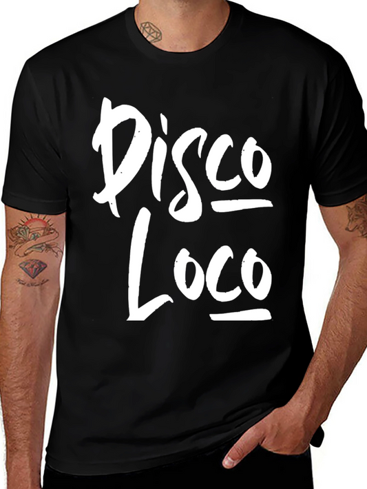 Disco Loco Graphic Tee - Black Cotton T-Shirt