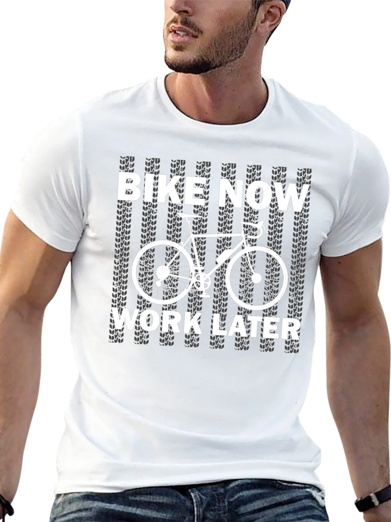 Bike Now Work Later T-Shirt