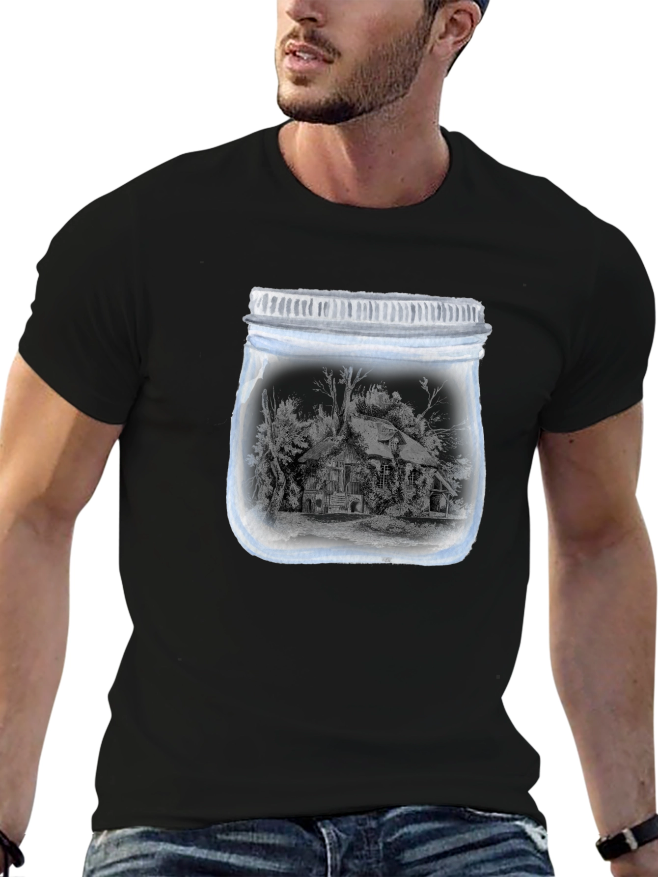 Jarred Cabin Tee - Unique Graphic Print Shirt