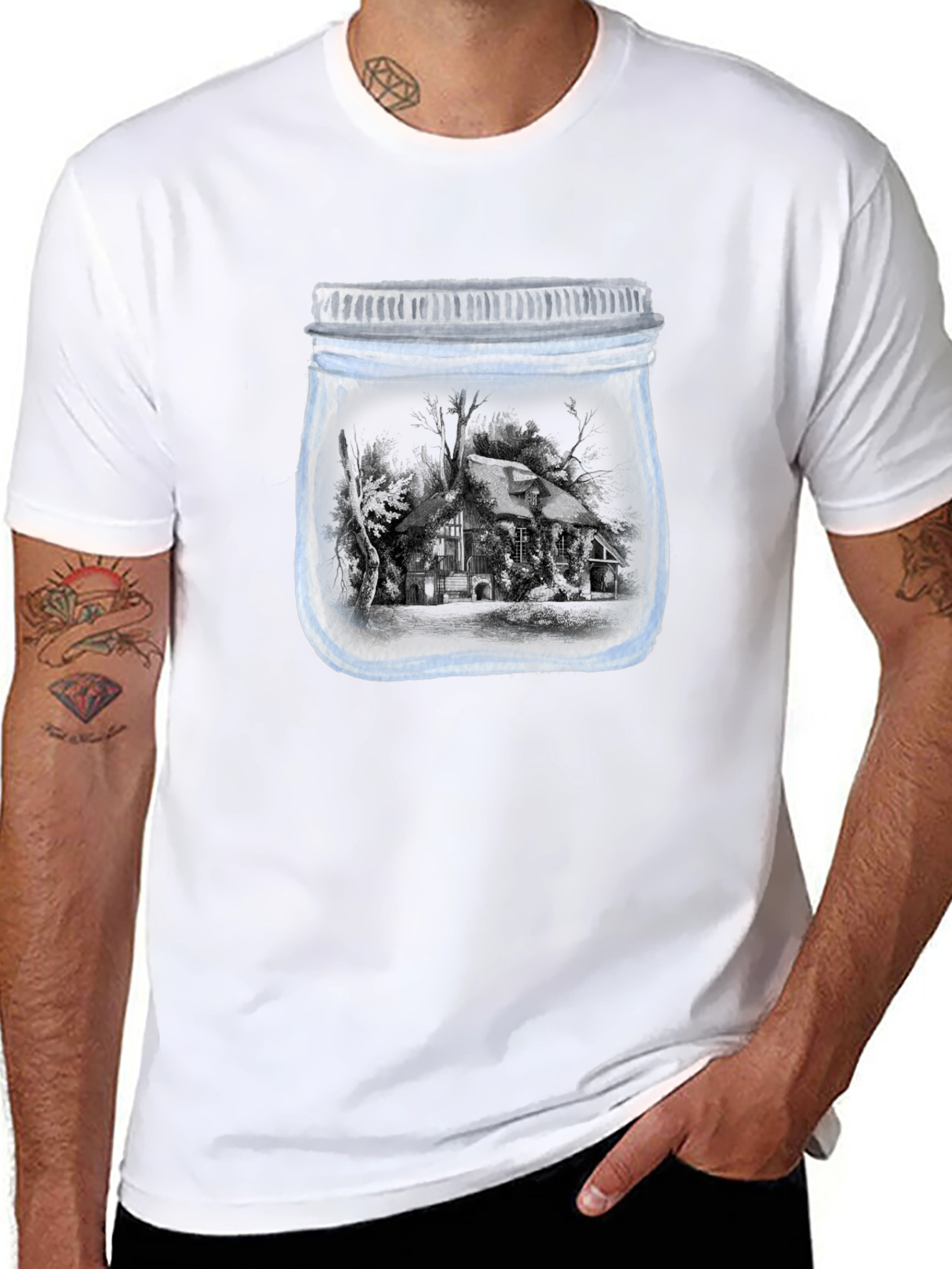 Jarred Cabin Tee - Unique Graphic Print Shirt