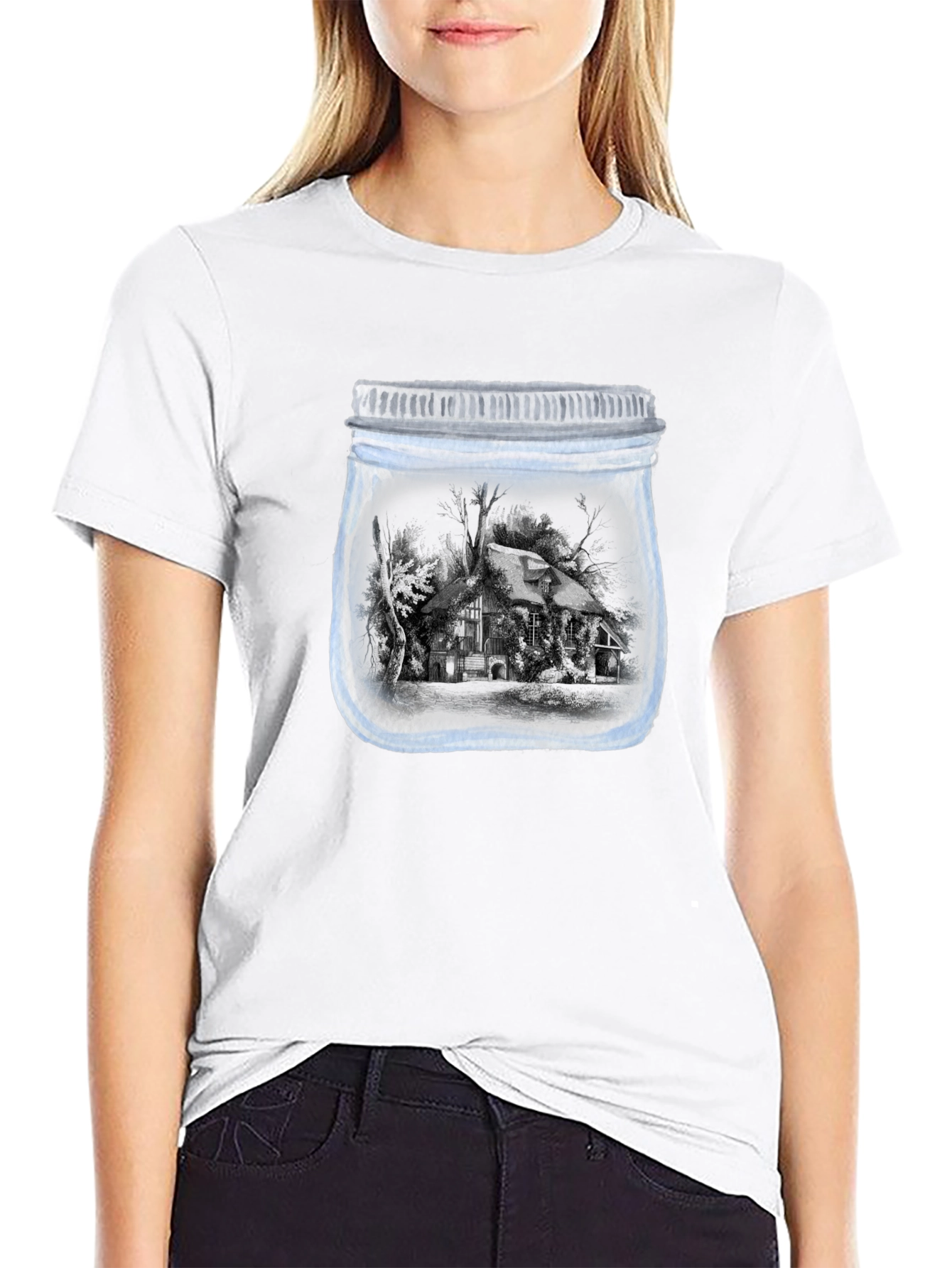 Jarred Cabin Tee - Unique Graphic Print Shirt