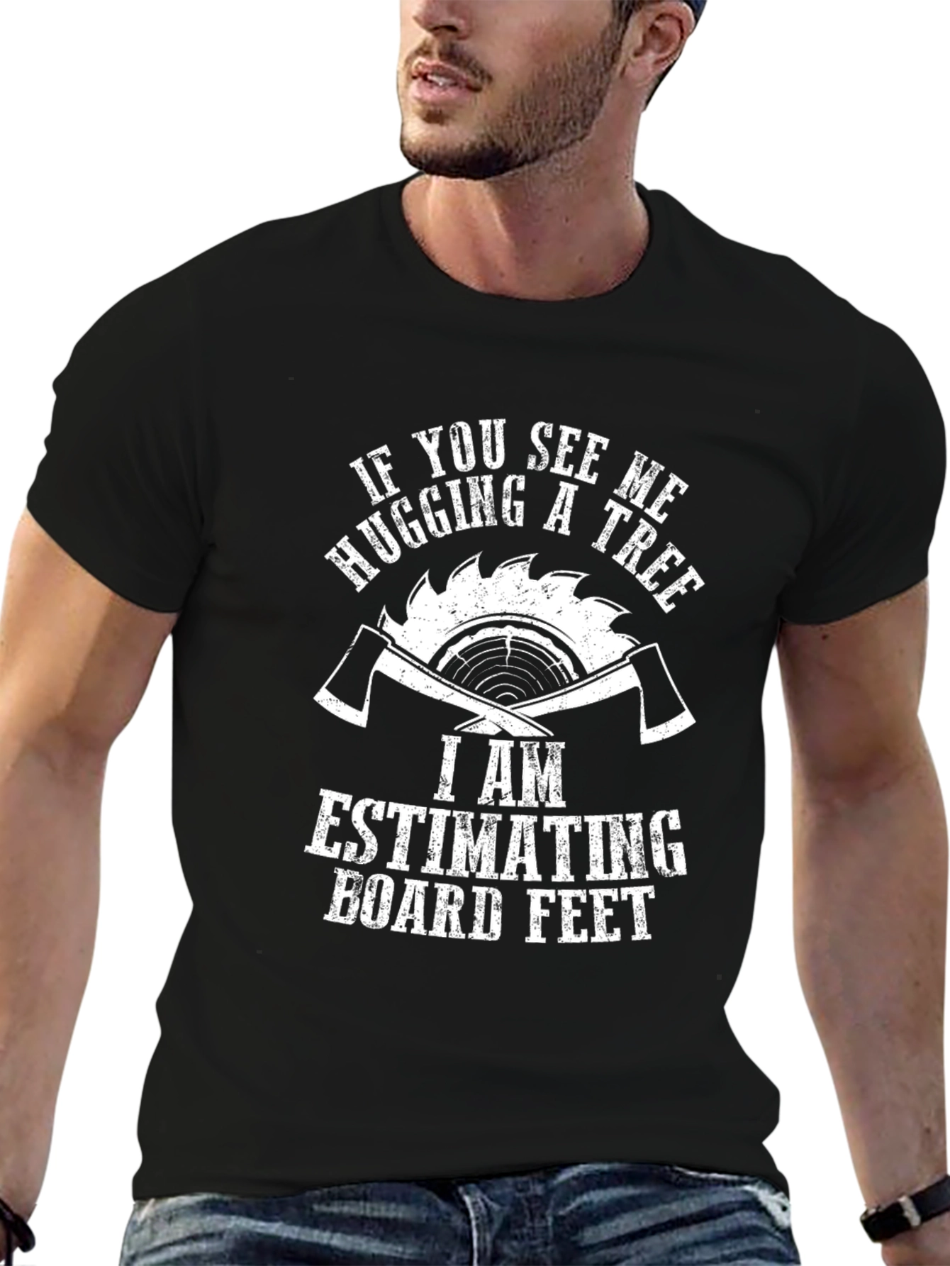 Humorous Lumberjack Tree Hugger T-Shirt