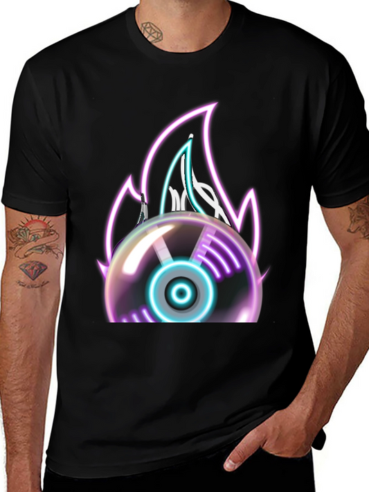 Neon Flame Vinyl Record Graphic Tee