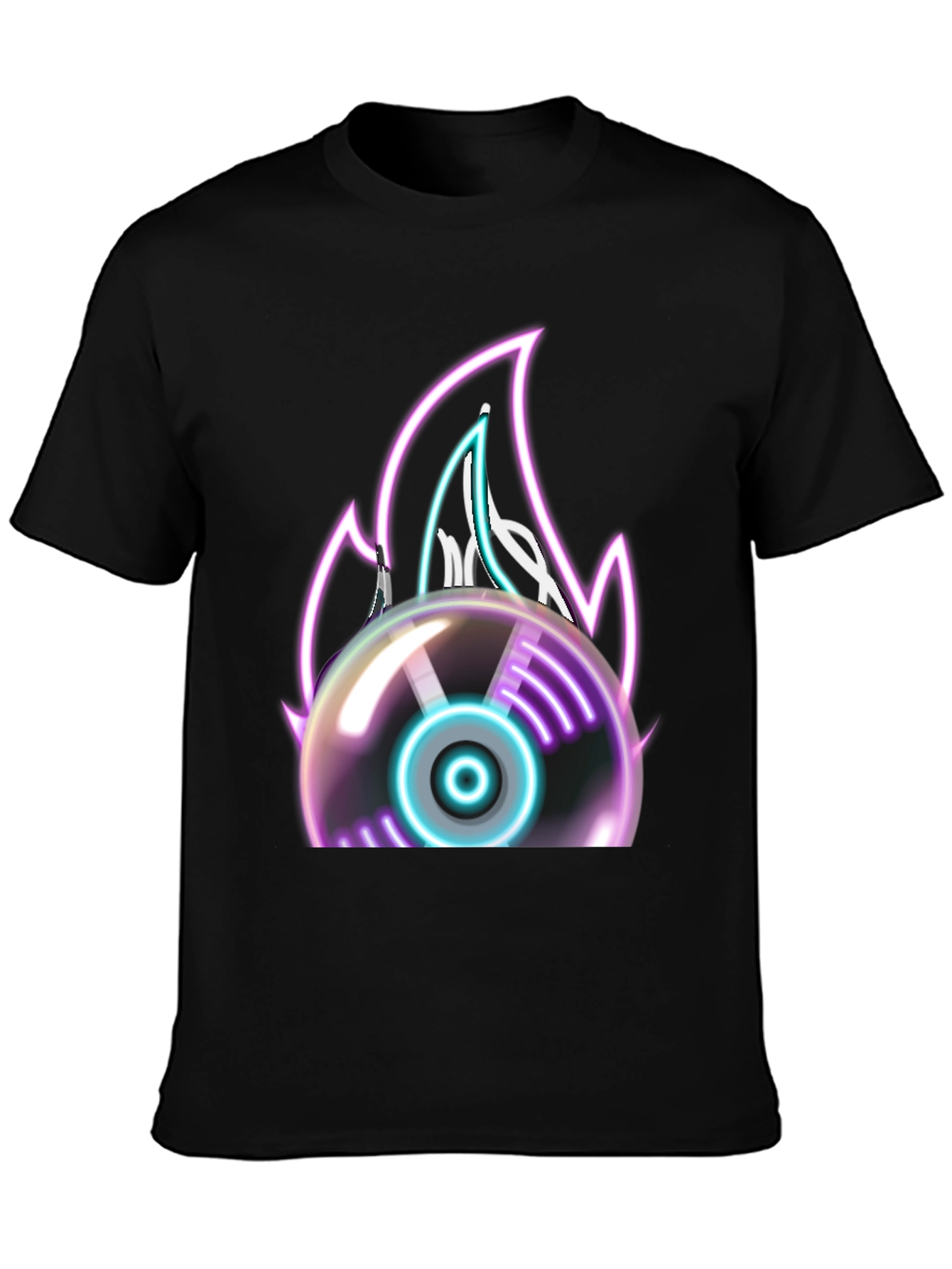 Neon Flame Vinyl Record Graphic Tee