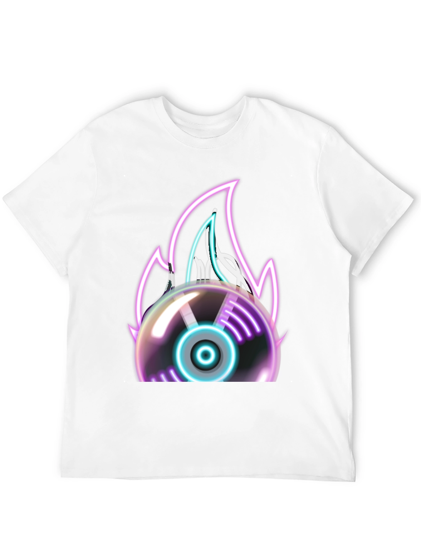 Neon Flame Vinyl Record Graphic Tee