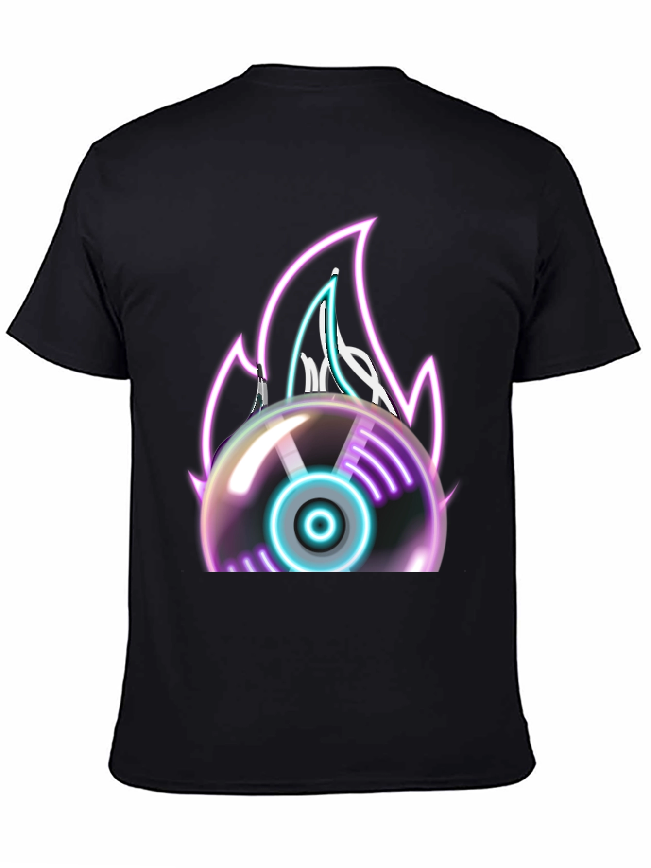 Neon Flame Vinyl Record Graphic Tee
