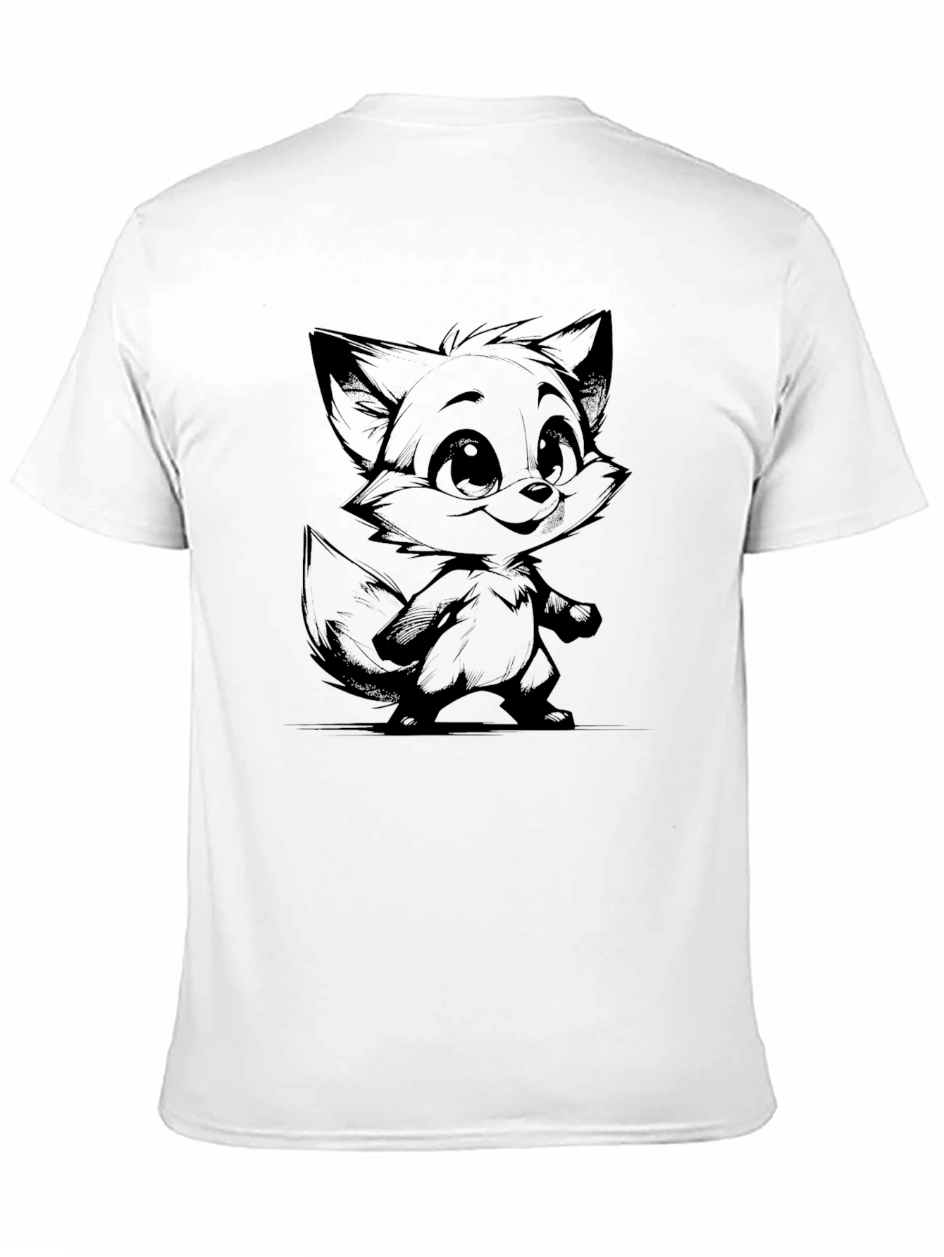 Fox Graphic Black T-Shirt - Cartoon Style