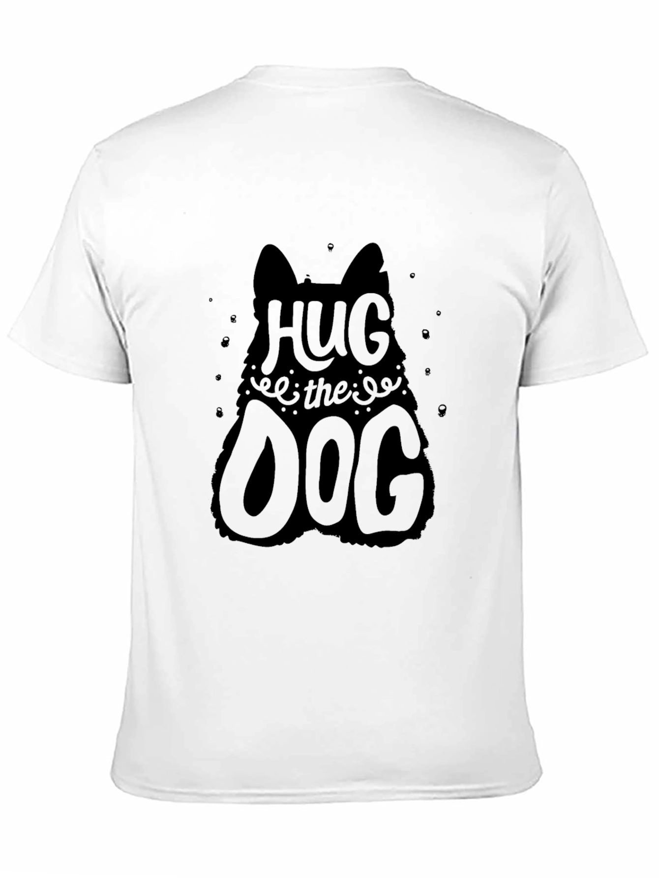 Hug the Dog Graphic Tee - Black Cotton T-Shirt