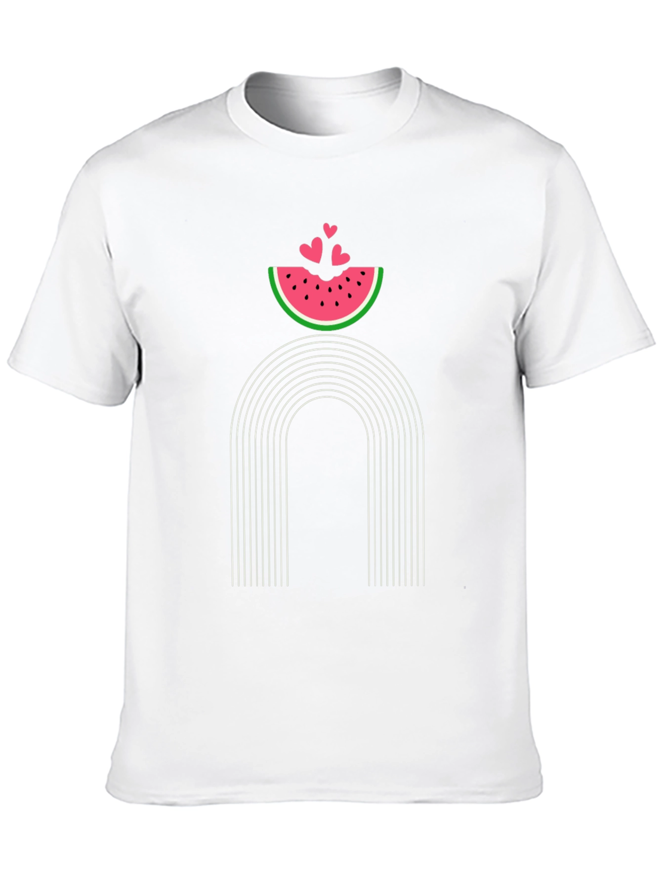 Watermelon Rainbow Graphic Tee - Trendy Casual Style
