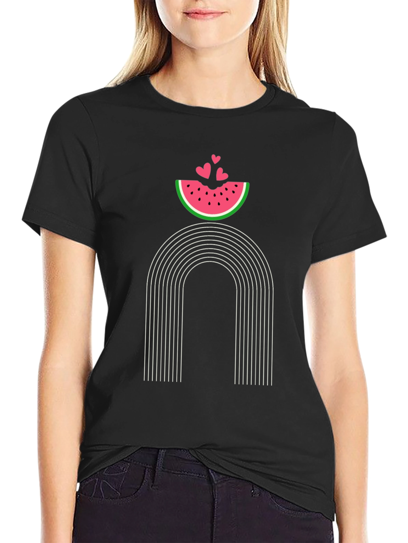 Watermelon Rainbow Graphic Tee - Trendy Casual Style
