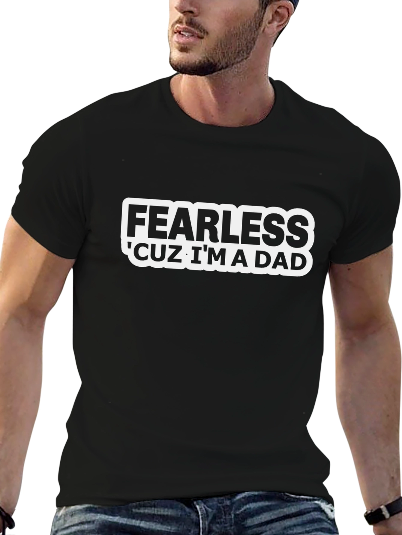 Fearless Dad Black Graphic Tee