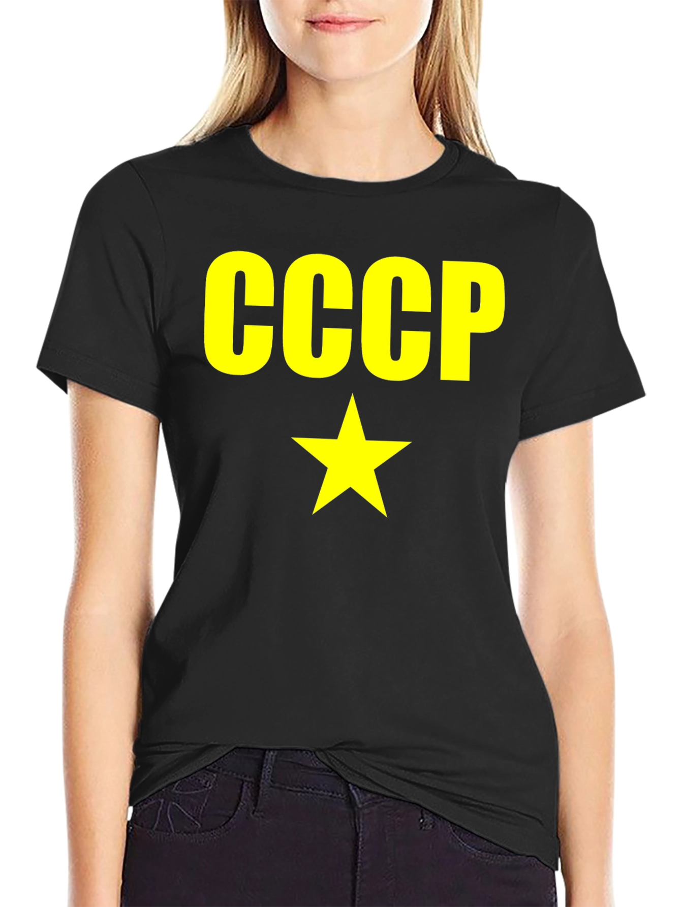 CCCP Soviet Union Star Graphic Black T-Shirt