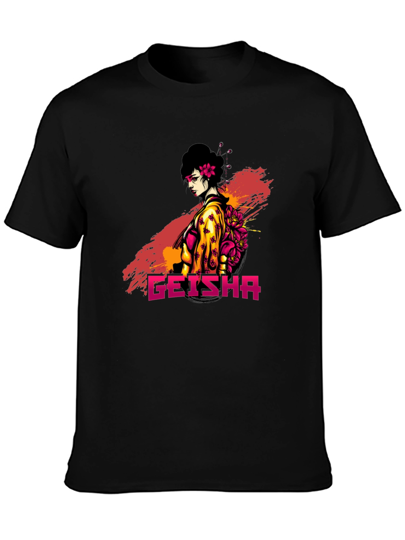 Geisha Graphic Tee - Stylish Japanese Art T-Shirt