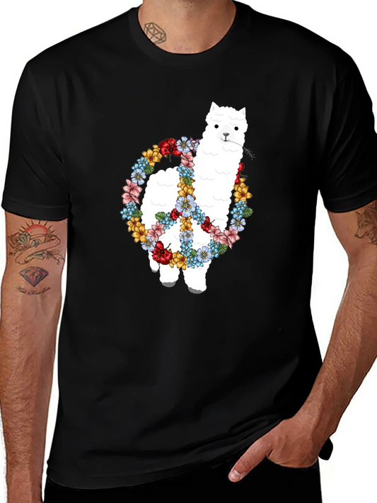 Alpaca Peace Sign Graphic Tee