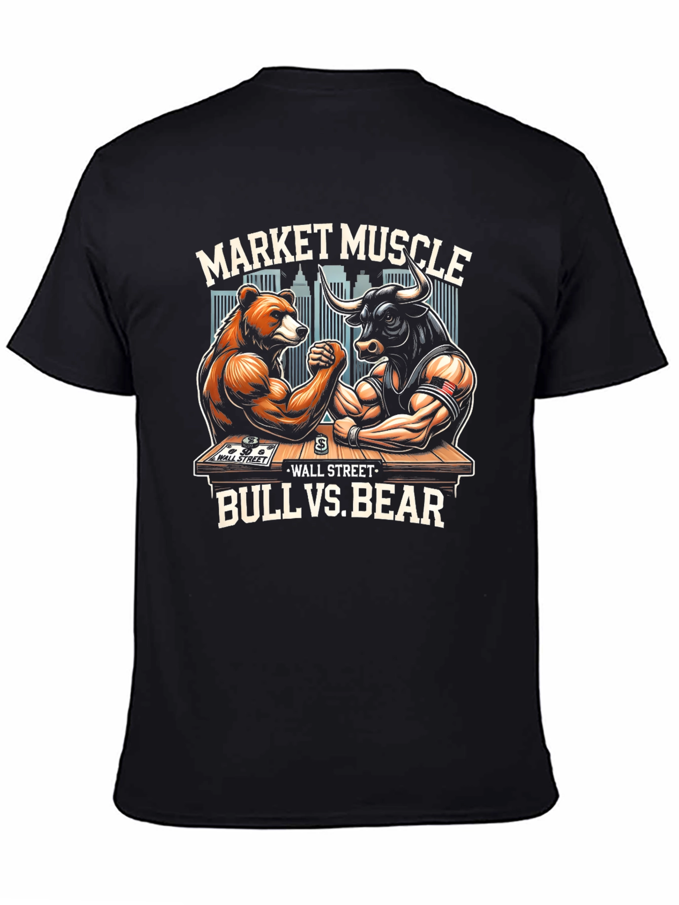 Market Muscle Bull vs Bear Graphic T-Shirt