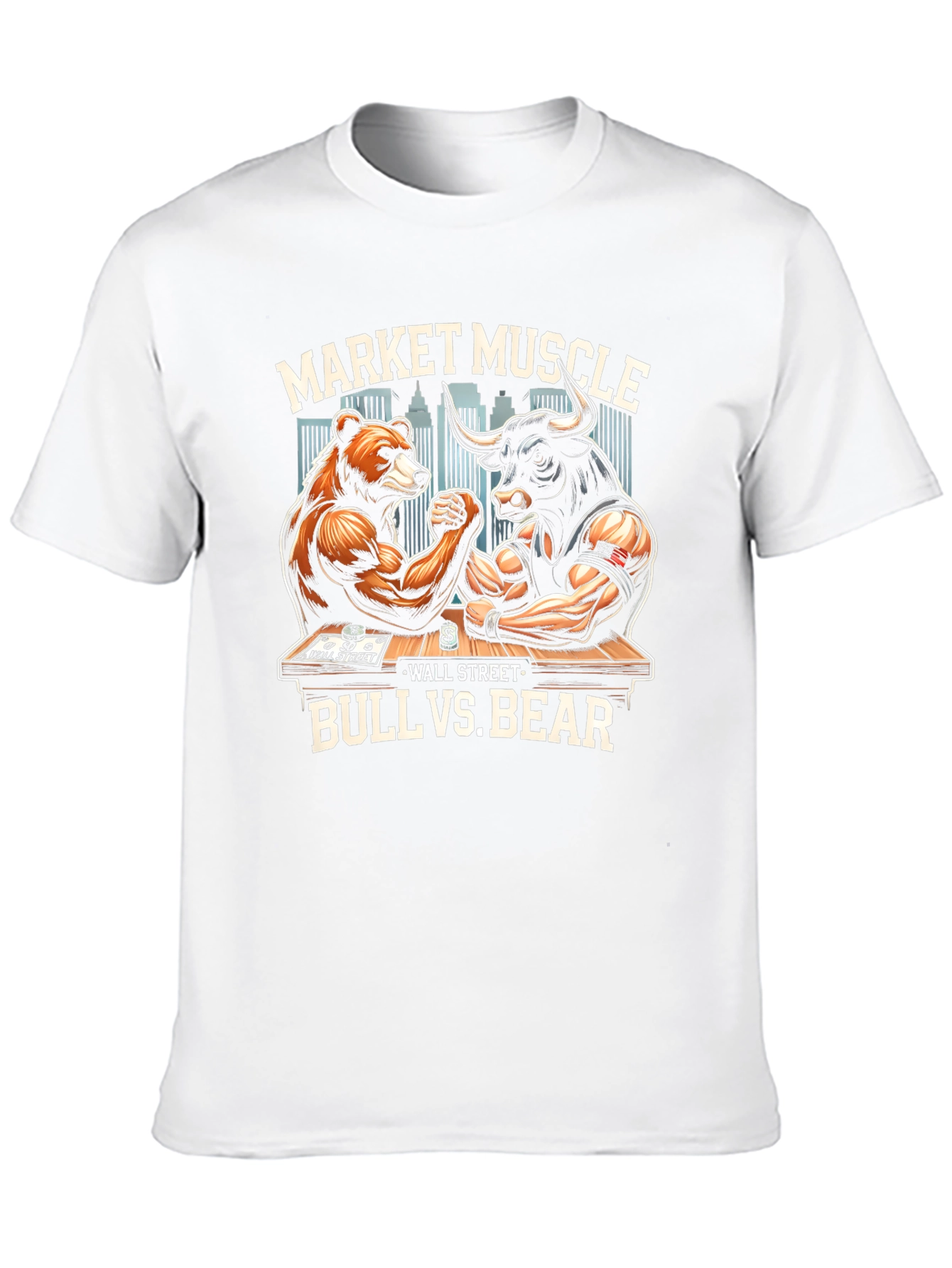Market Muscle Bull vs Bear Graphic T-Shirt