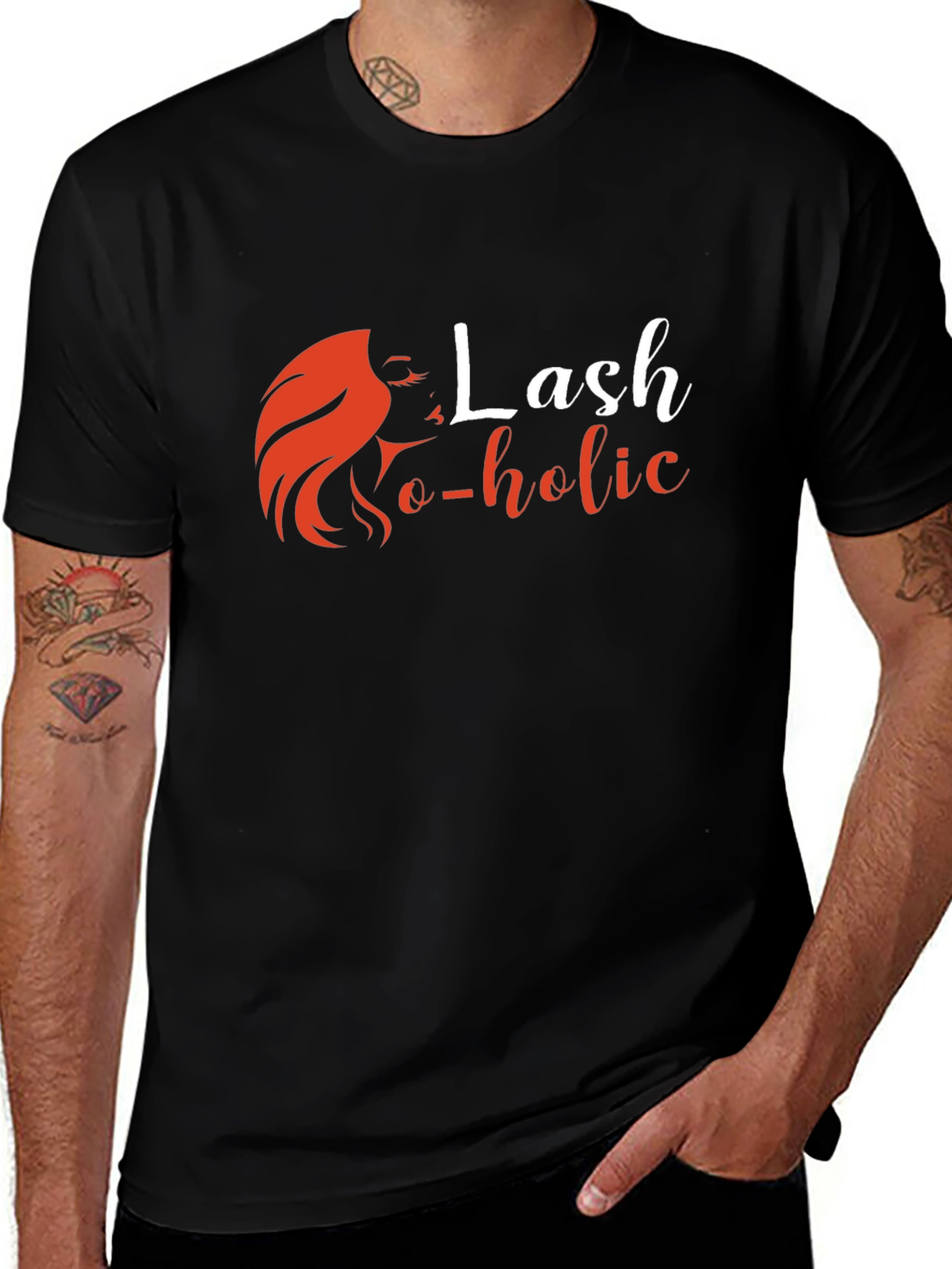 Lash-o-holic Black Graphic Tee - Unisex Fashion