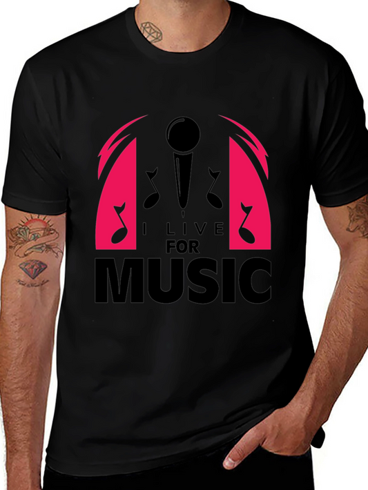 I Live For Music Graphic T-Shirt